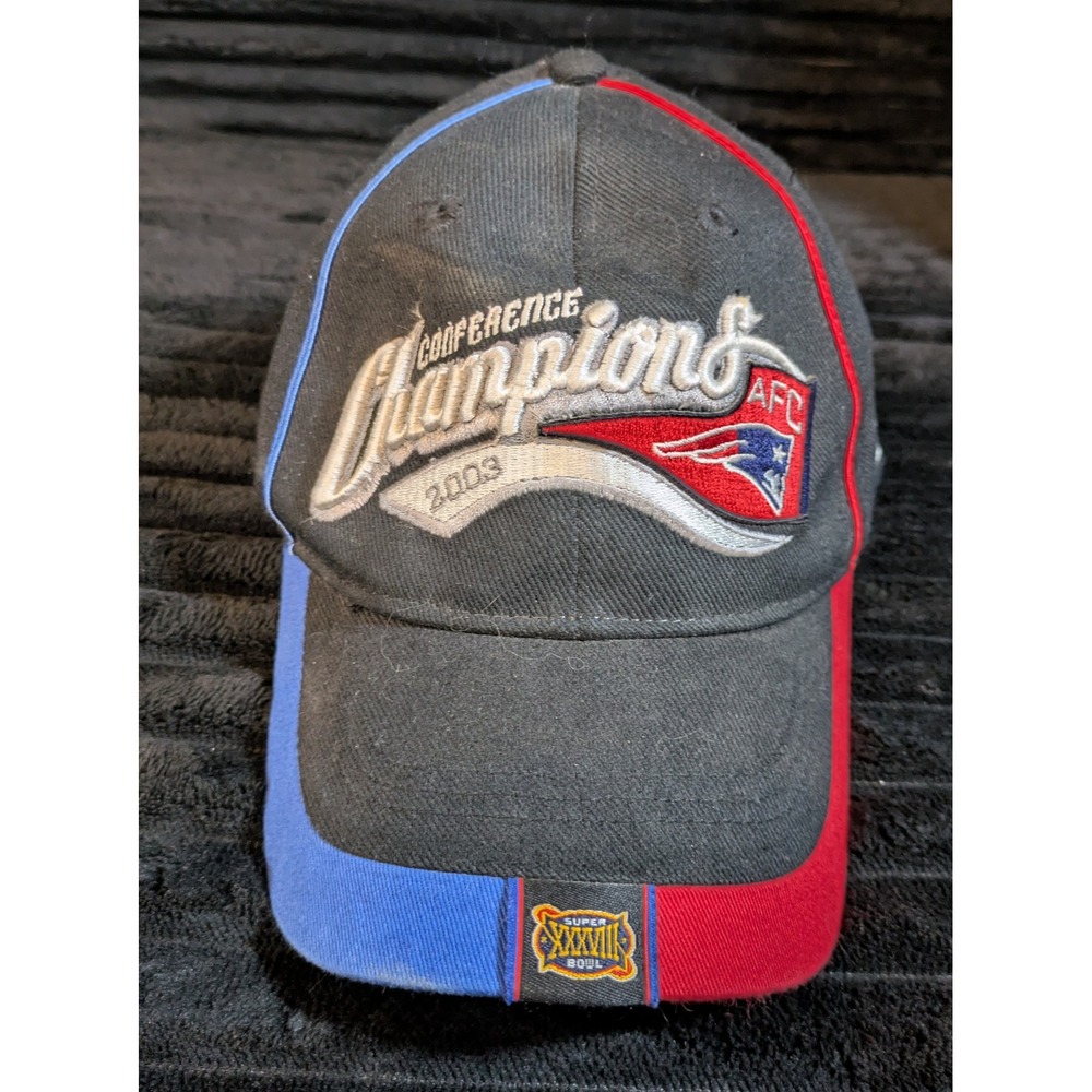 Reebok NFL New England Patriots 2003 AFC Champions Super Bowl XXXVIII Hat Cap